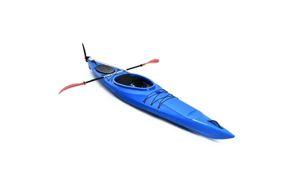 Costway Single Sit-in Kayak Single Fishing Kayak Boat W Paddle & Detachable Rudder