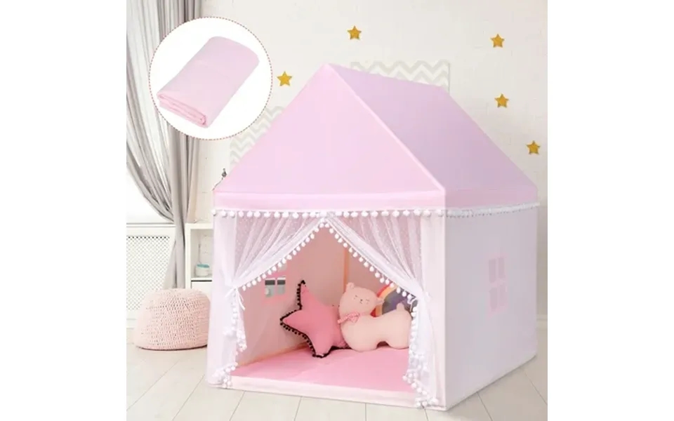 Costway Unisex Kids Castle Fairy Play Tents Pink