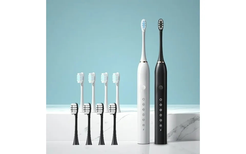 Couples 2-pack Electric Toothbrush 8 Brush Heads - 6 Speed Usb Rechargeable Electric Toothbrush
