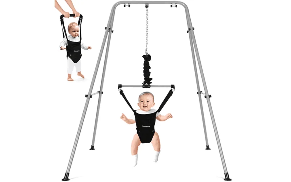 Cowiewie 2 In 1 Baby Jumper Bouncer Or Walker For Activity Center For 6-24 Months Infant Grey