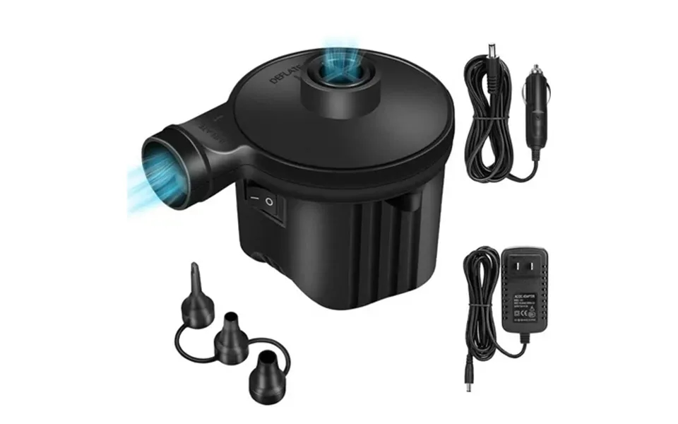 Cowin Electric Air Pump Portable Quick-fill 110v Ac 12v With 3 Nozzles Perfect Inflator Deflator Pumps For Outdoor Campi