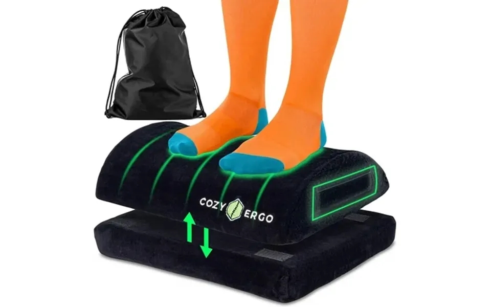 Cozy Ergo Adjustable Foot Rest Ergonomic Under Desk Footrest With 2 Adjustable Height - Foam Foot Rest Under Desk For Le