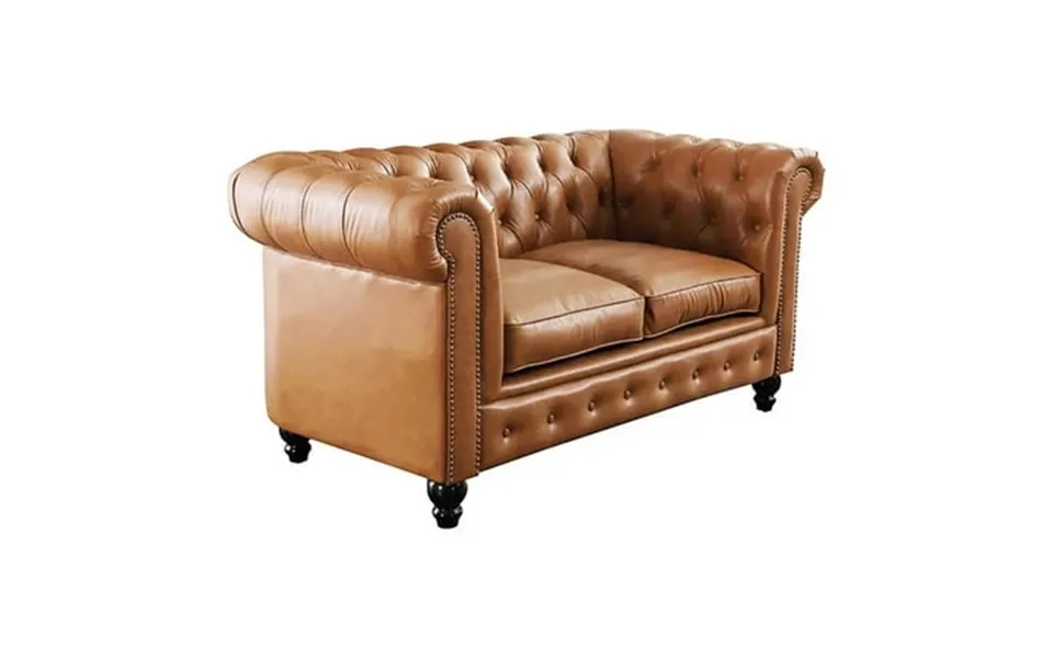 Crafters And Weavers Craftsman Mission Leather Loveseat In Light Chestnut