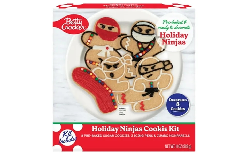 Crafty Cooking Kits Betty Crocker Holiday Ninja Cookie Decorating Kit 8 Pre-baked Sugar Cookies Icing Pens And Nonpareil