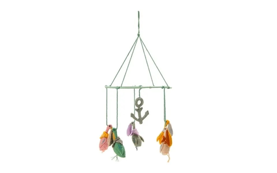 Creative Co-op Wool Felt Pelican Mobile With Anchor