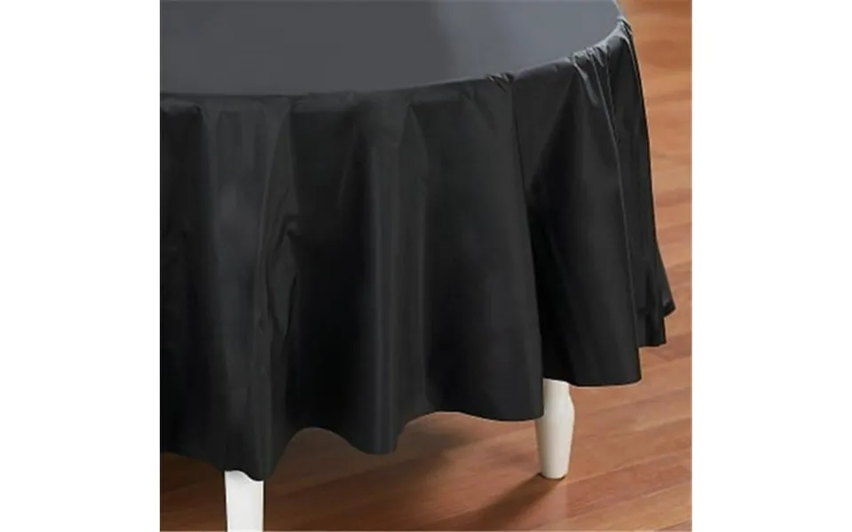 Creative Converting 192827 Black Velvet- Black Round Plastic Tablecover