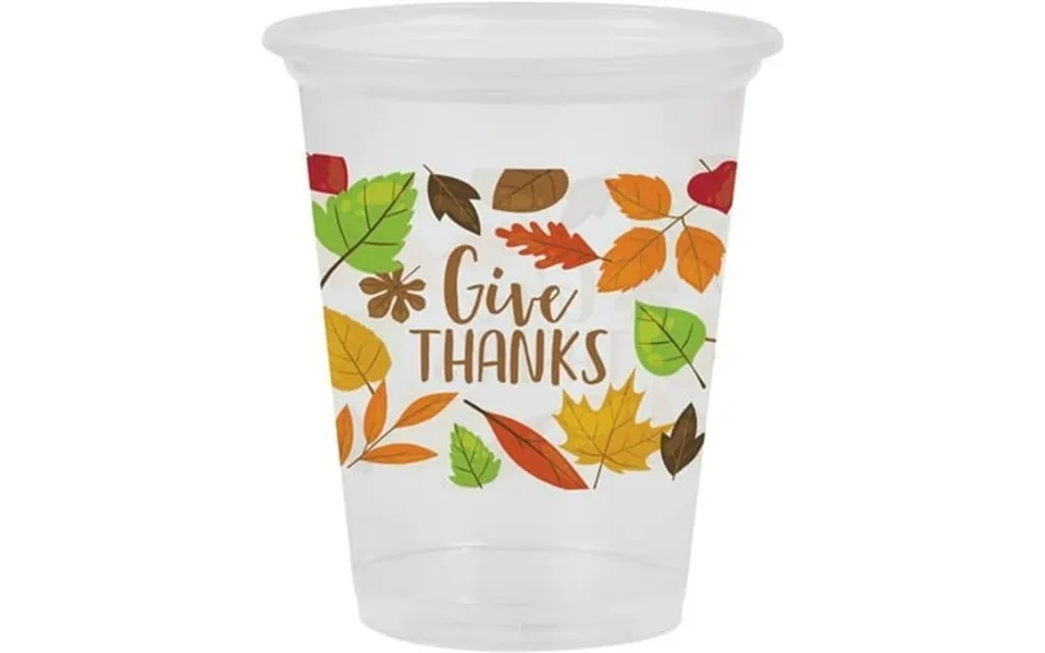 Creative Converting 353009 16 Oz Fall Leaves Plastic Cup Clear