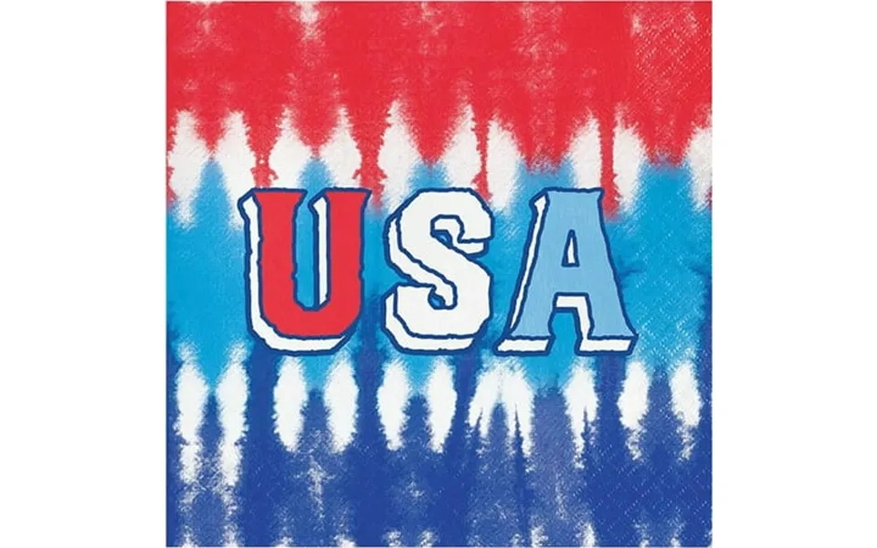 Creative Converting 356112 6.5 X 6.5 In. Patriotic Tie Dye Luncheon Napkin