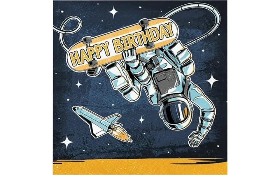 Creative Converting 360392 6.5 In. Space Skater Luncheon Paper Napkin