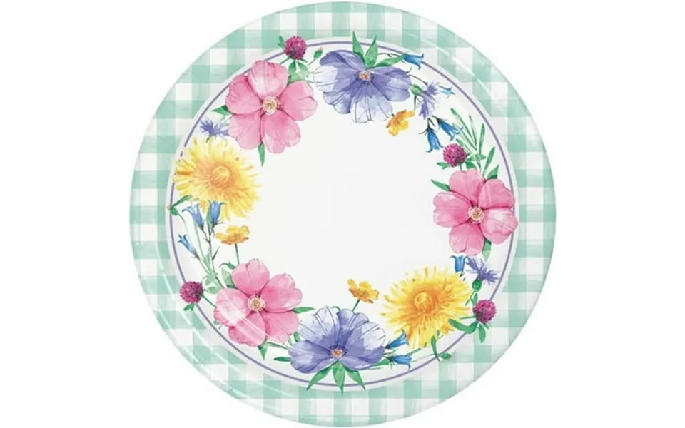 Creative Converting 363000 Bunny & Blooms Dinner Round Paper Plate