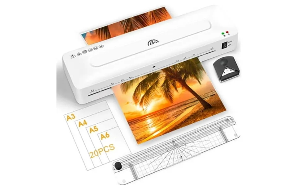 Crenova 13 Inch Laminator 3 In 1 Laminator Machine With Laminating Sheets Paper Trimmer Corner Rounder White