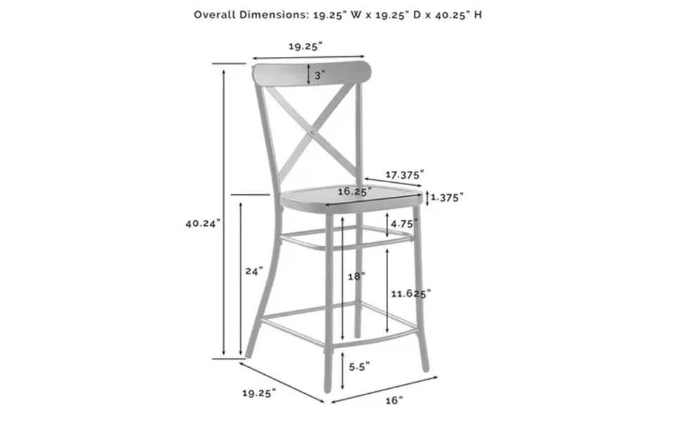 Crosley Furniture Clifton Modern Wood Kitchen Island W Camille Stool In White