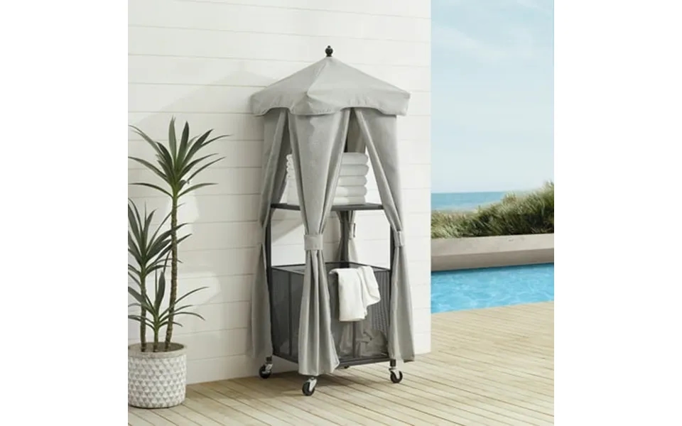 Crosley Grady Outdoor Storage Towel Valet In Gray