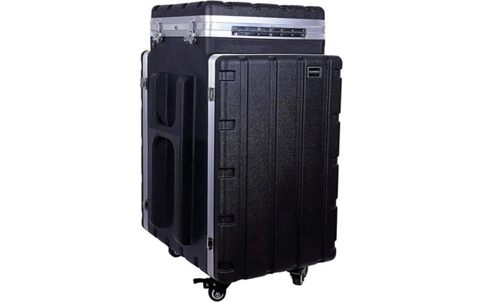 Crossrock Console Case With Wheels For 10u Adjusted Rack Rail On Top 16u Front & Rear