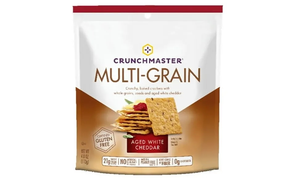 Crunch Master Crackers White Cheddar 4 Oz Plastic Pouch