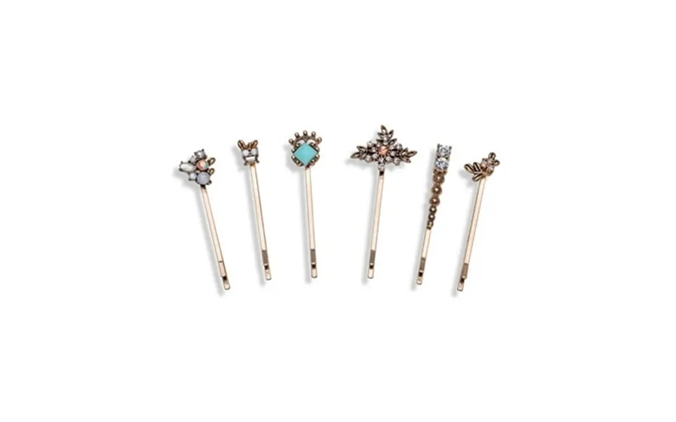 Crystal Goldtone Hair Pins - Set Of 5