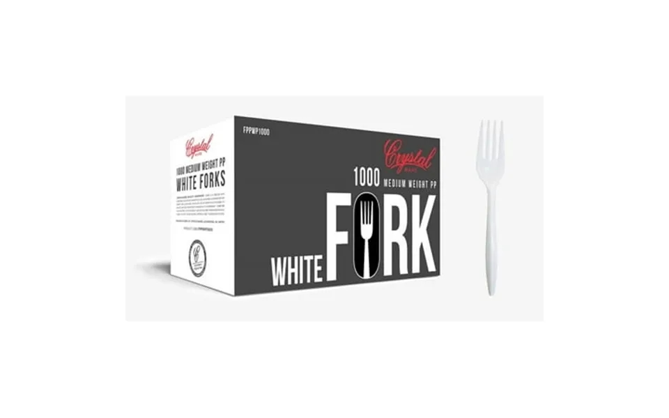 Crystalware Fppwp1000 Disposable Medium Weight Pp Plastic Forks White Pack Of 1000