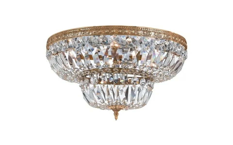 Crystorama 8 Light Clear Spectra Brass Ceiling Mount