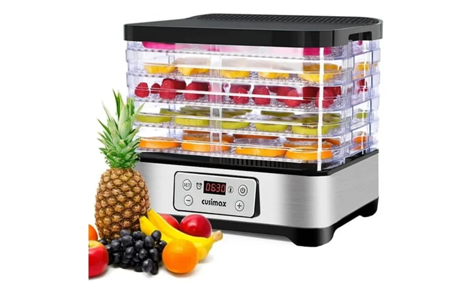 Cusimax Food Dehydrator With Temp Control And 24 Hours Timer For A Variety Of Foods And 5 Trays With Adjustable Height B