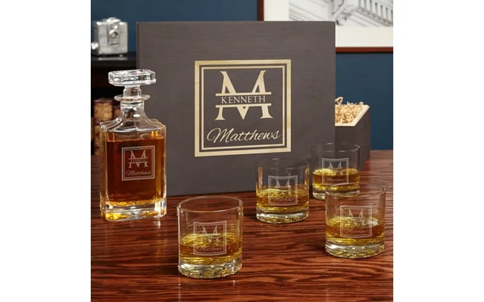 Custom Oakhill Boxed Decanter Set With Glasses