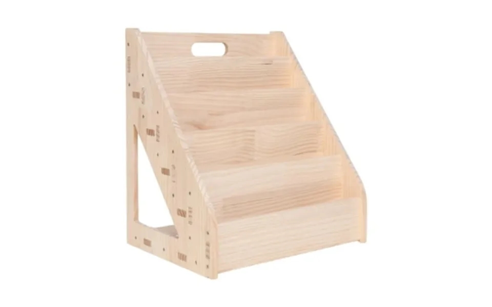 Cuticate S Bookshelf Bookcase Wooden 5 Tier Showcase Book Rack Greeting Card Display Stand For Magazines Bedroom Living