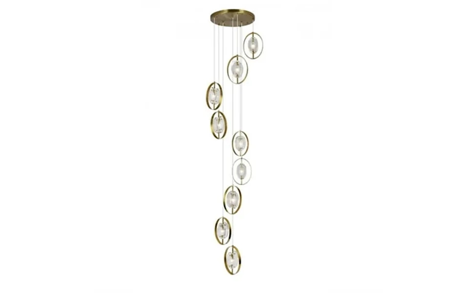 Cwi Lighting Iris 9 Light Contemporary Metal Pendant In Brass