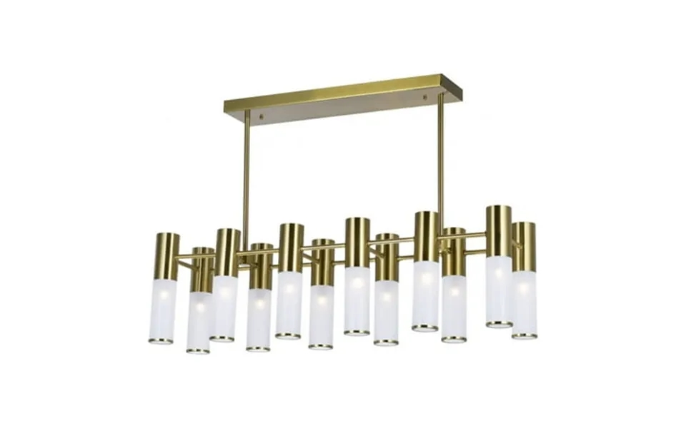 Cwi Lighting Pipes 12 Light Metal Island Pool Table Chandelier In Brass