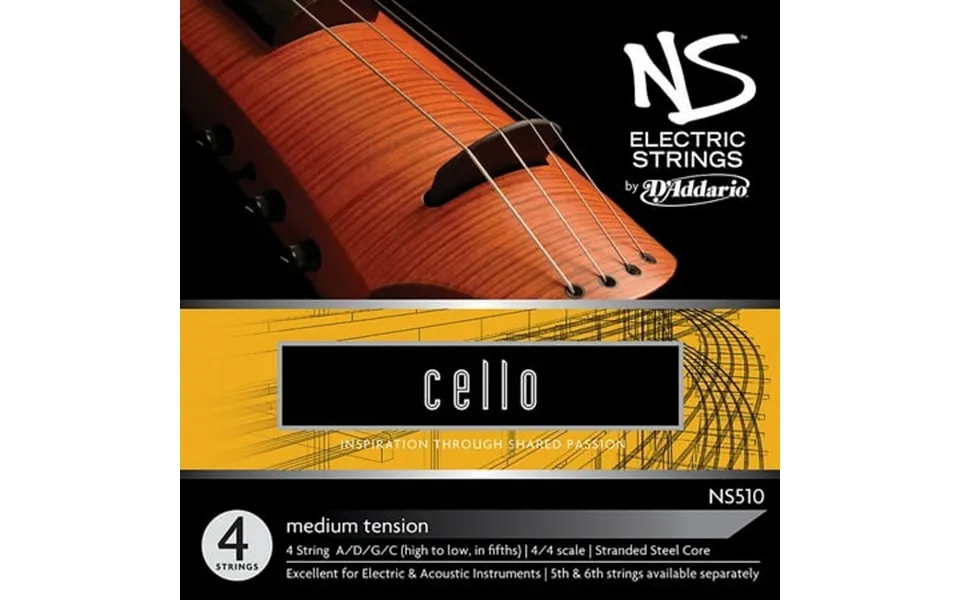 D Addario Ns Electric Cello String Set 4 4 Scale Medium Tension
