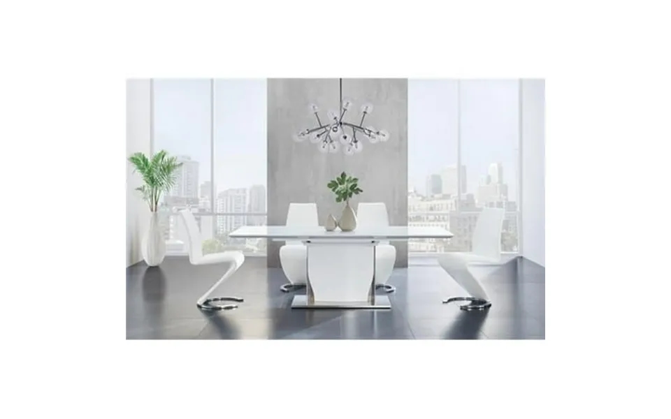 D2279dt Plus D9002dc-wh - 5pc Set Enjoy Silver & White Dining Table