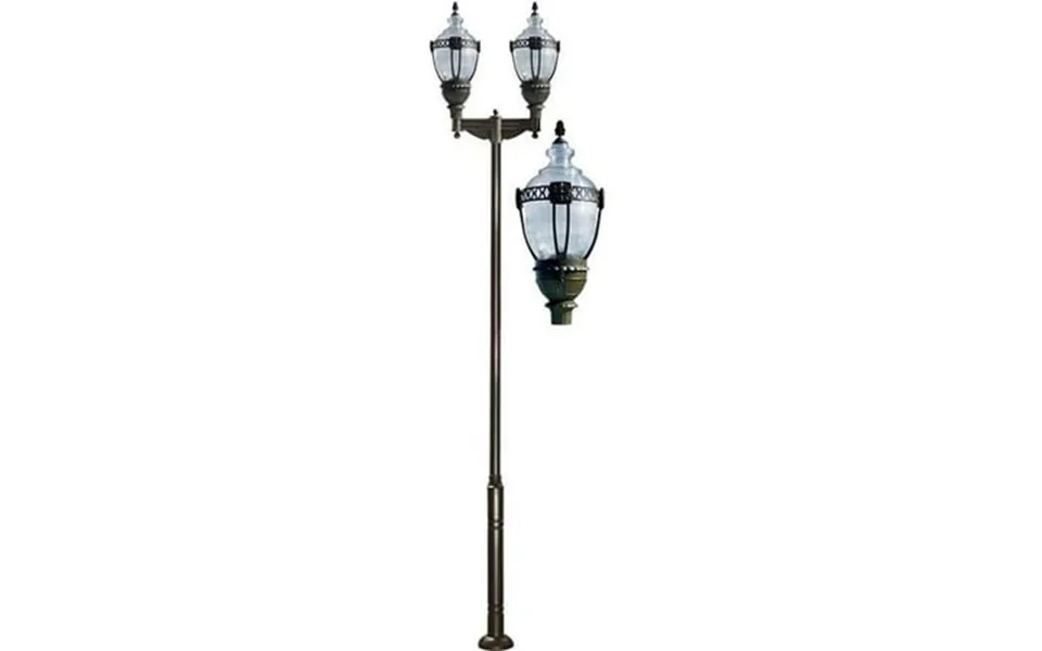 Dabmar Lighting 120v-277v E39 2x Led 63w 40k Cast Aluminium 2 Post Top Light Fixture Pole Plus Base Bronze