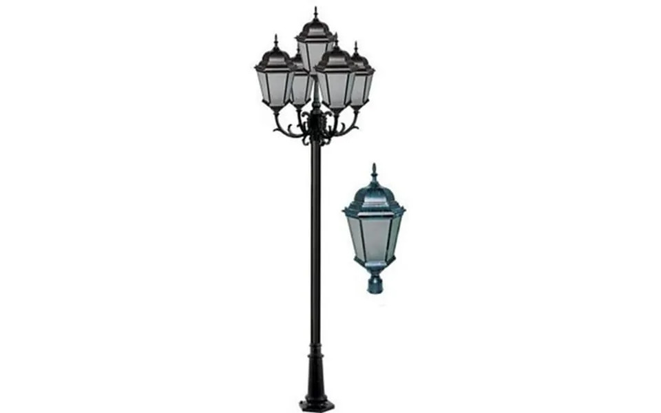 Dabmar Lighting Gm2355-l150-65k-vg-fr 85v-265v E26 5x Led 30w 65k Frost Cast Aluminium 5 Post Top Light Fixture Pole Plu