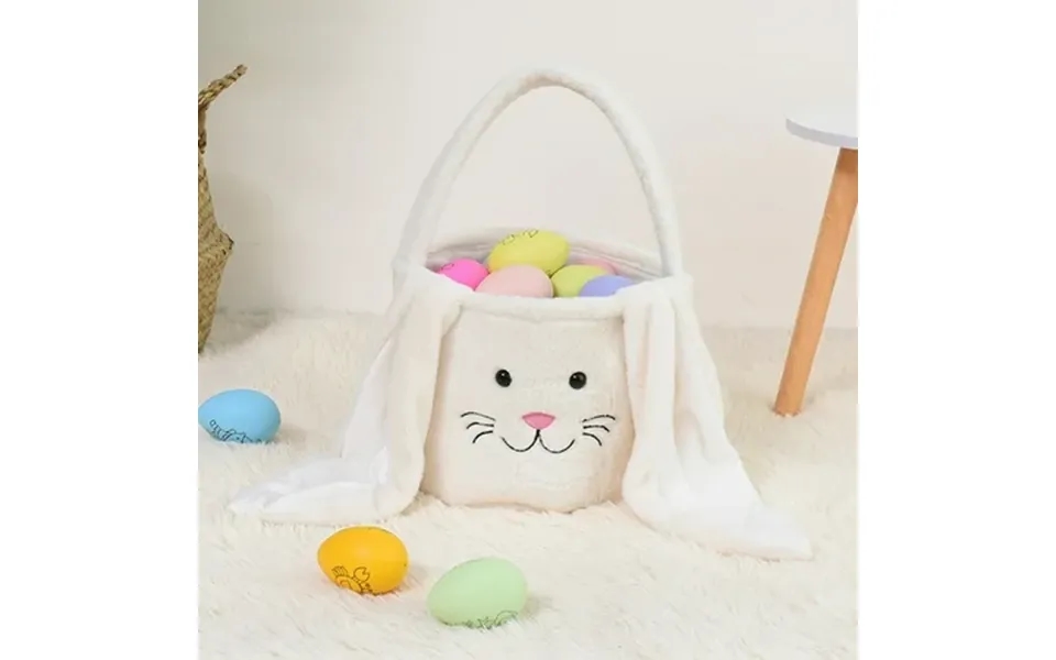 Dadiaei Easter Egg Hunting Baskets Plush Pink Easter Bunny Baskets With Long Plush Ear Personalized Bunny Easter Buckets