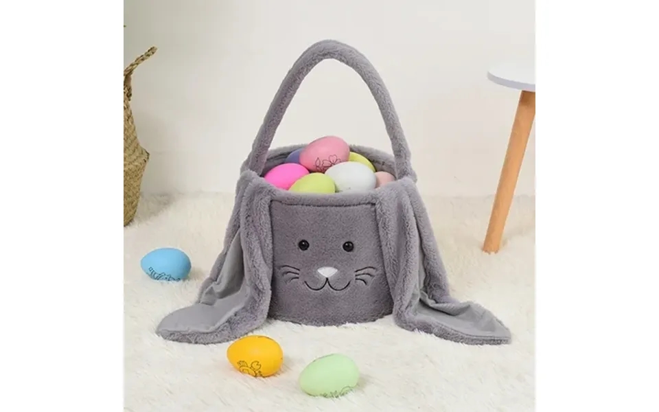 Dadiaei Easter Egg Hunting Baskets Plush Pink Easter Bunny Baskets With Long Plush Ear Personalized Bunny Easter Buckets