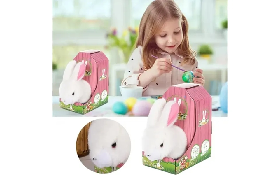 Dadiaei Interactive Electronic Bunny Toy - Realistic Jumping Twitching & Shaking Ears Lifelike Plush Bunny For Kids & Ad