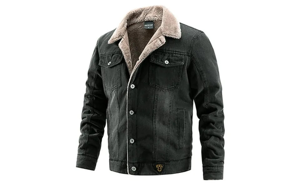 Daetiros Mens Denim Jackets Collared Neck Casual Classic Button Down Trucker Mens Jackets On Clearance Sale Black