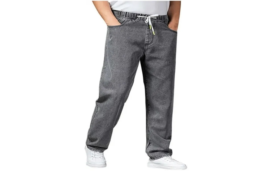 Daetiros Mens Jeans Regular Fit Baggy Comfort Denim Casual Mens Denim Pants Clearance Gray