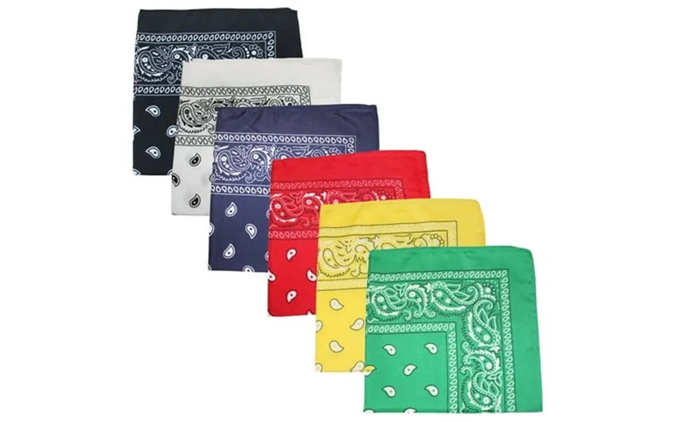 Daily Basic Bulk Lot Polyester Xl Multi-purpose Bandana - Paisley And Solid