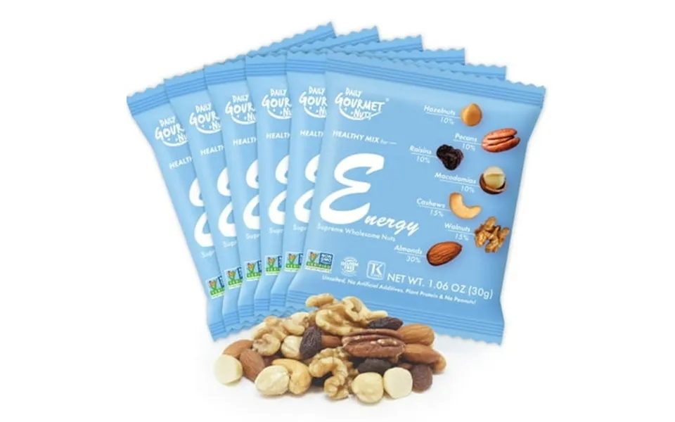 Daily Gourmet Nuts - Energy Mix 24 Packs Healthy Trail Mix Individual Packs Premium Nuts & Dry Fruit Gluten-free Non-gmo