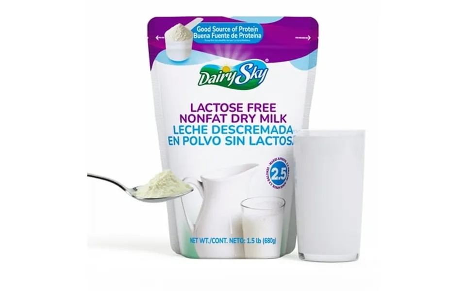 Dairysky Lactose Free Powdered Milk 24oz - Skim Milk Powder Non Gmo Fat Free For Baking & Coffee Kosher With Protein & C