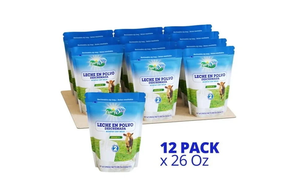 Dairysky Nonfat Dry Milk Powder 26oz 1.6 Lb Leche En Polvo Descremada Grade A Skim Milk Powder Instant Dry Milk Resealab