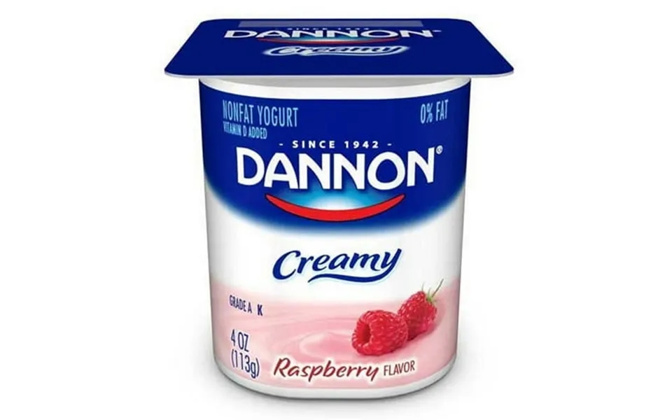 Dannon Creamy Raspberry And Cherry Twin Pack Yogurt 4 Ounce -- 48 Per Case