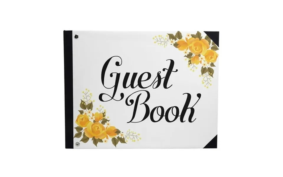Darling Souvenir White Floral Wedding Guest Book Hardbound Guest Sign-in Book Guest Registry Guestbook-9 X 12 Inches