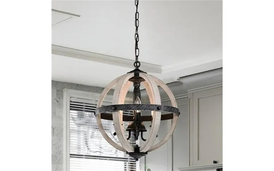 Davi 16 In. 3-light Indoor Weathered Black And Weathered White Finish Chandelier With Light Kit