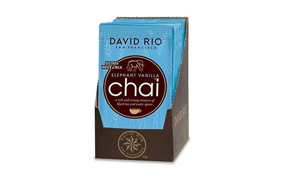 David Rio Chai Tea Single Serve Packets Elephant Vanilla 1.23 Ounce Pack Of 48