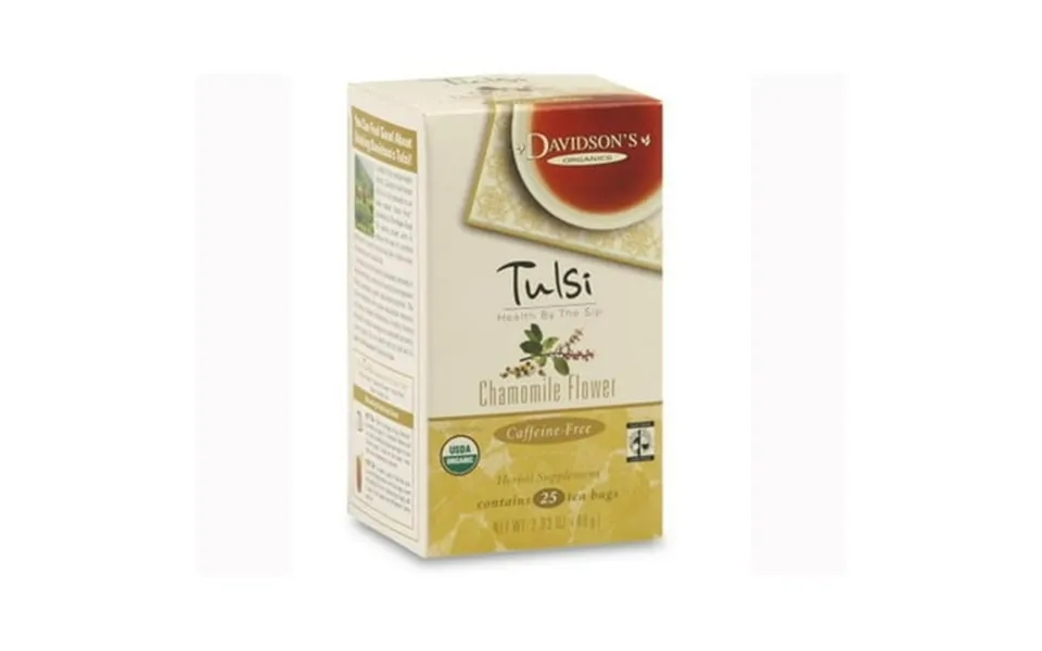Davidson Organic Tea 2554 Tulsi Chamomile Flower Tea- Box Of 25 Tea Bags