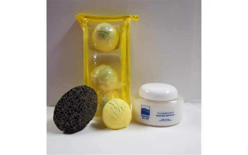 Dead Sea Spa Care Deadsea-bbtlv04 3 Pack Lemmon Verbena Bubble Bath Truffles 10 Oz Eucalyptus Mint Salt Scrub & Pumice S