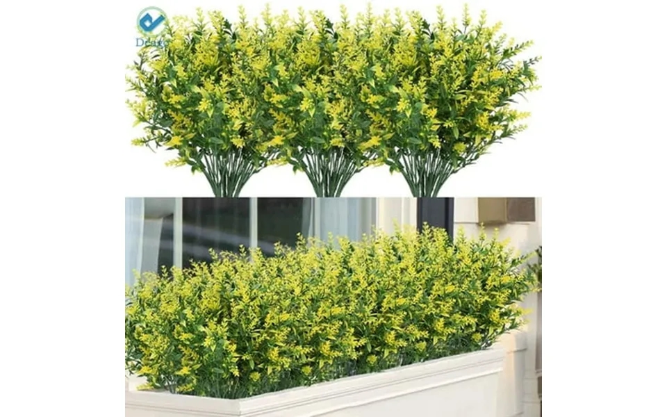 Deago 8 Bundles Artificial Lavender Flowers Outdoor Fake Flowers For Decoration Uv Resistant No Fade Faux Plastic Plants