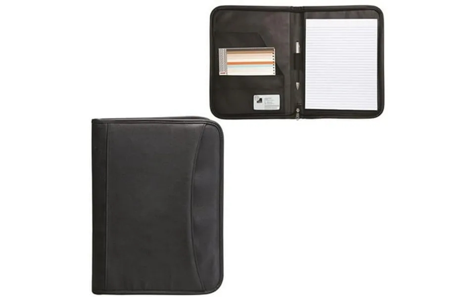 Debco Pl689 Zippered Koskin Notepad Portfolio - Black
