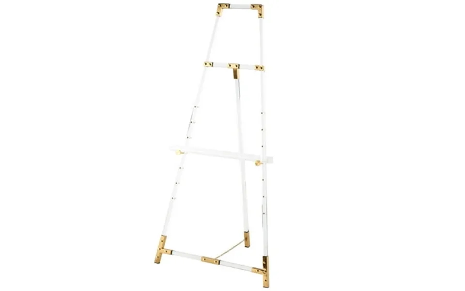 Decmode 24 X 57 Clear Acrylic Plastic Adjustable 7 Tier Easel With Gold Accents And Chain Support 1-piece