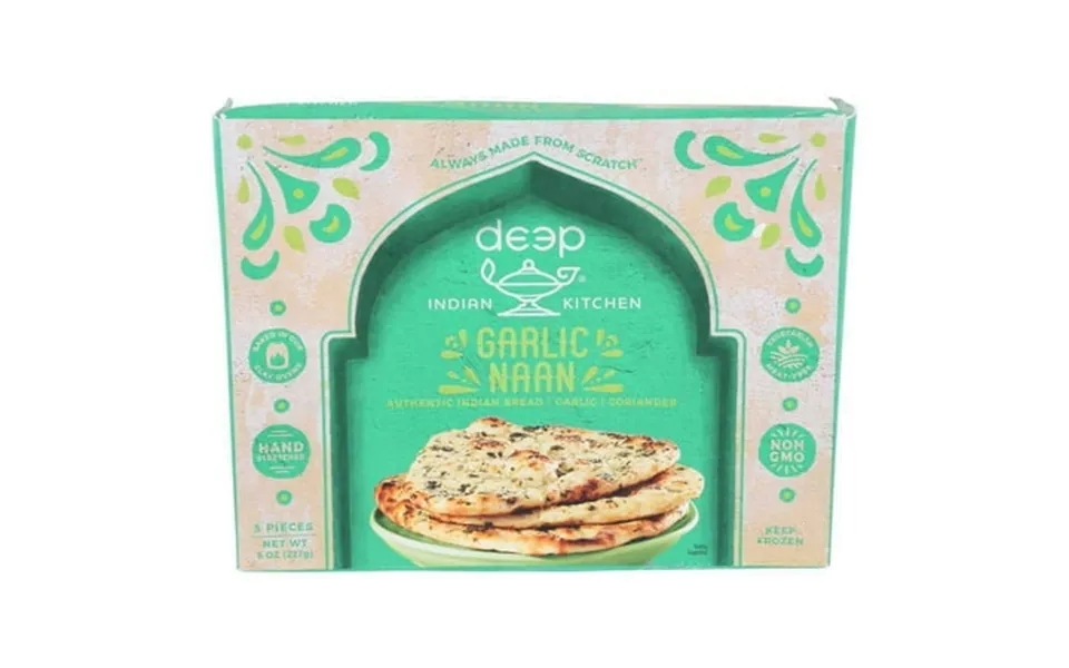 Deep Indian Kitchen Garlic Naan Bread 8 Ounce -- 8 Per Case.